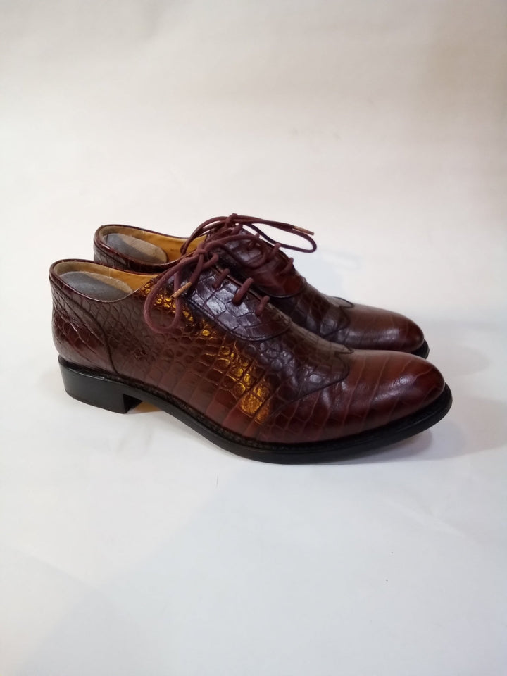 The Office of Angela Scott Maroon Leather Oxfords